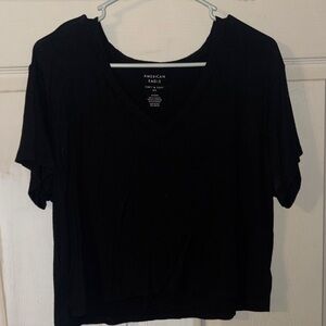 American Eagle Outfitters Classic Black V-Neck Tee